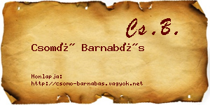 Csomó Barnabás névjegykártya